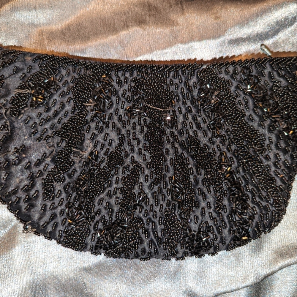 Vintage black beaded purse